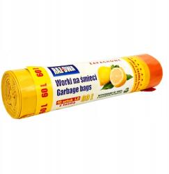 Raz Dwa Citrom illatú szemeteszsák 60 literes, húzózsinórral, 10 darabos (WRT60L/10/ZAP)