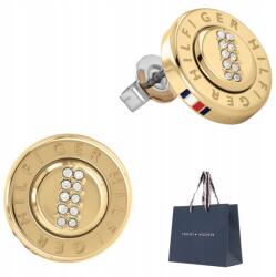 ZŁOCISTO Arany Színű Kerek Tommy Hilfiger Fülbevaló Kövekkel (DLA DZIEWCZYNY NARZECZONEJ)