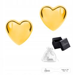 Ulex Premium Fülbevaló ezüst 925 Elegáns Arany Szív Fülbevaló Nőknek, Bedugós (SR-301Z-KSl mały kolczyk dmuchane)