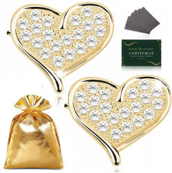 Golden Celebrity Aranyozott Női Szív Fülbevaló Cirkóniákkal Ezüst 925 Ajándék Neki (Złote kolczyki z cyrkoniami sztyfty wkrętki p)