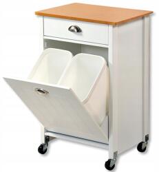 Kesper Konyhai Babakocsi szemetes kosarakkal Fehér Polcos szekrény fiók h79x50x37 (25526)