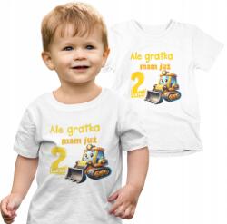 Aradena Gyerek Póló Ale Gratka Kétéves Vagyok, Kotrógép, Születésnapi Ajándék 78-80 (138 1 Ale Gratka Mam już 2 latka - Koparka)