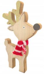  Rénszarvas Fa Figura Karácsonyi Dekoráció 25cm (363983-CZ)
