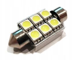  6 Led 5050 Smd Cső alakú izzó, 36mm, C5W C10W, Canbus