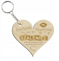  Szív alakú kulcstartó gravírozással Ajándék fiúknak