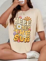 Shein Bézs Nyomott Mintás Póló (3XL) (613019)