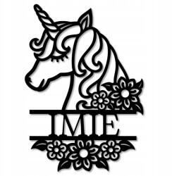  Gyermek Neve Falra Gyerekszobába Lány Unikornis 71 cm (DEKORACJA DO POKOJU DZIECKA DREWNIANY NAPIS)