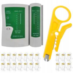 Kraft&Dele Hálózati Kábel Teszter, Kábelszerelő Fogó, Szigetelés Eltávolító 100 Db RJ45 Csatlakozó (KD10882)