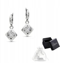 Ulex Premium 925-ös ezüst fülbevaló, elegáns, lógós cirkónia köves (kisebb) (PE-0361M-KA)