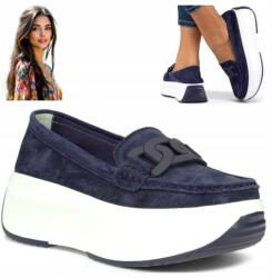 Filippo Női Bőr Mokaszinok Velúrból 39 Filippo Platformos Slip-On Cipők (Filippo DP6132/25 NV)