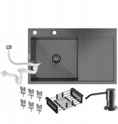 Granitan Acél Mosogató Csepegtetővel Fekete Szárítógép BARI78L (BARI78L czarny)