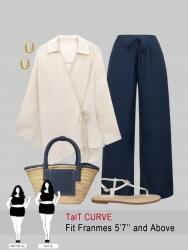 Shein Kétszínű Nadrág Blúz Szett (1XL) (613451)