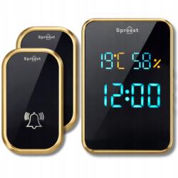 Spreest Vezeték Nélküli Csengő, vízálló, 300M, hőmérséklet (Dzwonek bezprzewodowy 2T295-BG 2T1R GB)