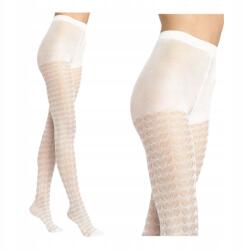 Marilyn Jacquard női harisnyanadrág 20 den vékony mintás fehér Marilyn 3/4 (rajstopy żakardowe białe)