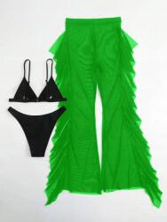 Shein EC24213 Shein Strandnadrág Zöld Fodros (4) M
