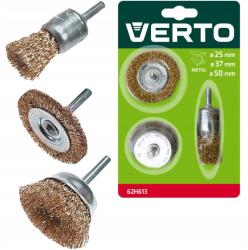 VERTO Tárcsás drótkefék fúrógéphez 3 db 62H613 Verto (62H613)