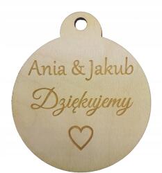  Fából készült köszönetajándék vendégeknek esküvőre, gravírozott w8 (31674)
