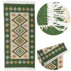 Multi-Decor Kilim szőtt szőnyeg Kétoldalas gyönyörű mintás 80x150 cm zöld Rojtokkal (504078)