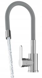 Granitan Flexibilis Konyhai Csaptelep Szürke Kifolyócső Mosogató Grado (GRADO czarna-chrom)