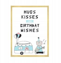  Születésnapi poszter Hugs kisses Pocałunki Miłość 50X70 cm arany keret (MP1-0314_50X70,045)