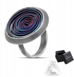 Ulex Premium Ezüst gyűrű, 925-ös finomságú, elegáns, szivárványos spirállal, kézzel készített (HW-732-P Hand Made)