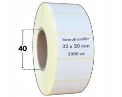  32x20 mm-es bélyegzőcímke fehér termotranszfer 2000 db 40-es akril ragasztó (epap-32-20-2000-40-akr-1-pb)