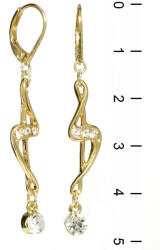 Colibra Arany Színű Hosszú Swarovski Kristályos Fülbevaló, Finom (p11350)