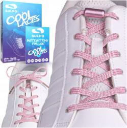 Sulpo Rózsaszín, ezüst szálakkal átszőtt, gumis cipőfűző gyerekeknek és felnőtteknek, nem kell kötni (Elastyczne sznurowadła sznurówki bez wiązania)