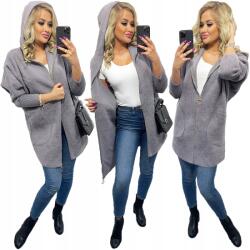 Soprato Alpaki Cipzáras Kabát Gyapjú Színek oversize Hosszú Szürke