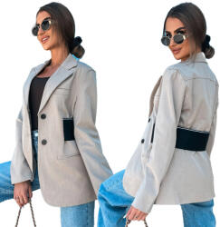  Bézs színű, karcsúsított Andrietta blézer díszítő övvel S méret