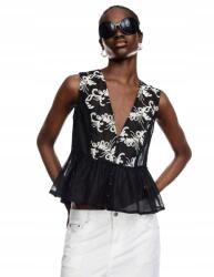 Shein Xs Hímzett Fodros Felső