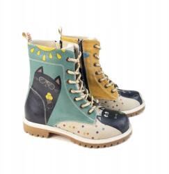  Női Goby bokacsizma macska motívummal minden cipő más 39 (16297)