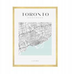  Toronto Kanada várostérkép poszter, négyzet alakú, 50x70 cm arany keret (MP1-0018_50X70,045)
