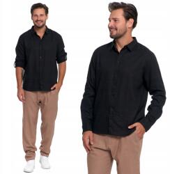 Moraj Férfi hosszú ujjú lenvászon ing Könnyű Elegáns Klasszikus Moraj L (OKM6900-001)