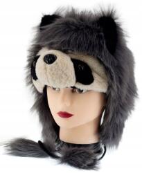 Cambell Vicces Meleg Téli Női Sapka Szőrmével Maci Pomponok Szürke (5903991929099)