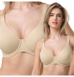 Spiman Puha Női Melltartó Sima Kosarakkal, Merevítővel 393 Bézs 70F