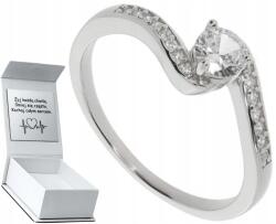  Ezüst Gyűrű Cirkónia Mintával 925 Ajándék Gravírozás 19 (PCA 078 X 19)