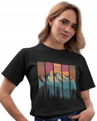 Aradena Női Fekete-Fehér Póló Hegyi Mintával Utazó Női Születésnap M (134 M Góry 01)