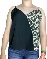 Shein Fekete top vékony pántokkal, leopárdmintás Shein 0XL