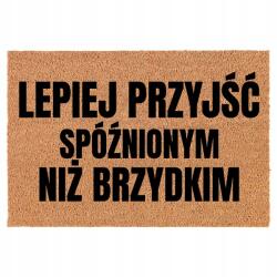 TabPrint Lábtörlő 60x40cm Kókusz Jobb Késni Minták (Wycieraczka Kokosowa Zabawne Wzory)