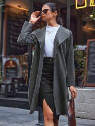 Shein Női Kabát Elegáns Velúr Waterfall Szürke Shein S 36