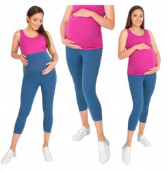Przyszła Mama Leggings Halásznadrág 3/4-ES Kismama Pamut Kék Női Leggings 40 L (legginsy damskie)