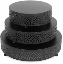 Cake Land 3 db-os fekete pater szett édes asztalra sütemény muffin torta patera (002911)