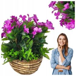 Griny Függő Virágtartó Mesterséges Muskátli, Mint Élő Szörfös Lila Virágok (Griny)