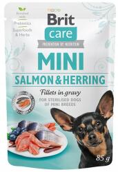 Brit Care Mini kutyaeledel tasak 85g filé szószban Lazac Hering