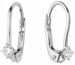 ZŁOCISTO Arany fülbevaló gyémánttal, angol kapoccsal (biżuteria na urodziny imieniny rocznicę)