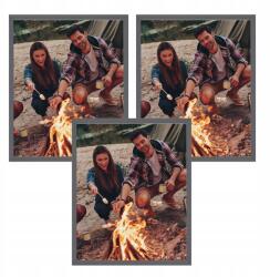 MPink Design 3x Képkeret 21x29, 7 cm-es képekhez, Kőszürke színű, plexi üveggel (CT1-R21X29,7,064 x3)