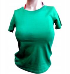  Női póló, rövid ujjú, zöld, S méret, 100% pamut, 150 g