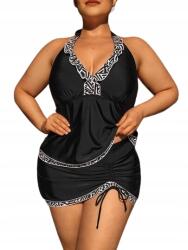 Shein Plus Size Fürdőruha Fekete Mintás 44-ES