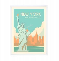  New York város plakátja a Szabadság-szoborral, 21x29, 7 cm fehér keret (MP1-0191_21X29,7,063)